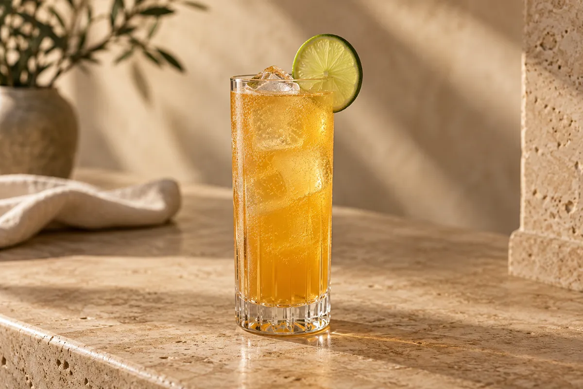 Passion Fruit Bourbon Collins serving suggestion