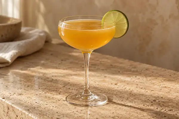 Passion Fruit Bourbon Daisy serving suggestion
