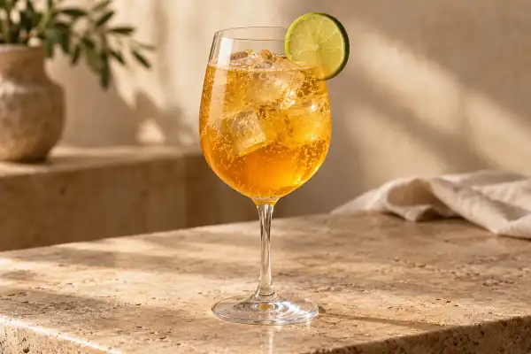 Passion Fruit Bourbon Spritz serving suggestion