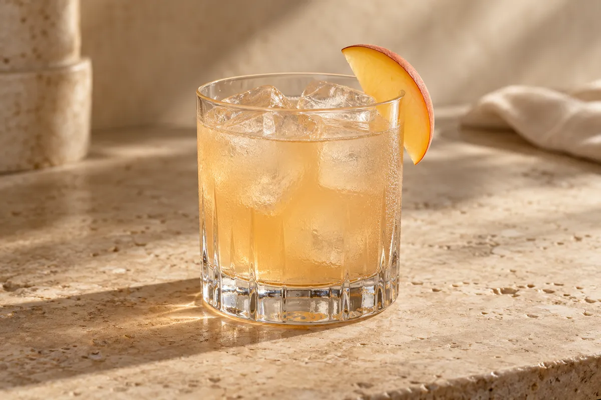 Peach Gin Smash serving suggestion