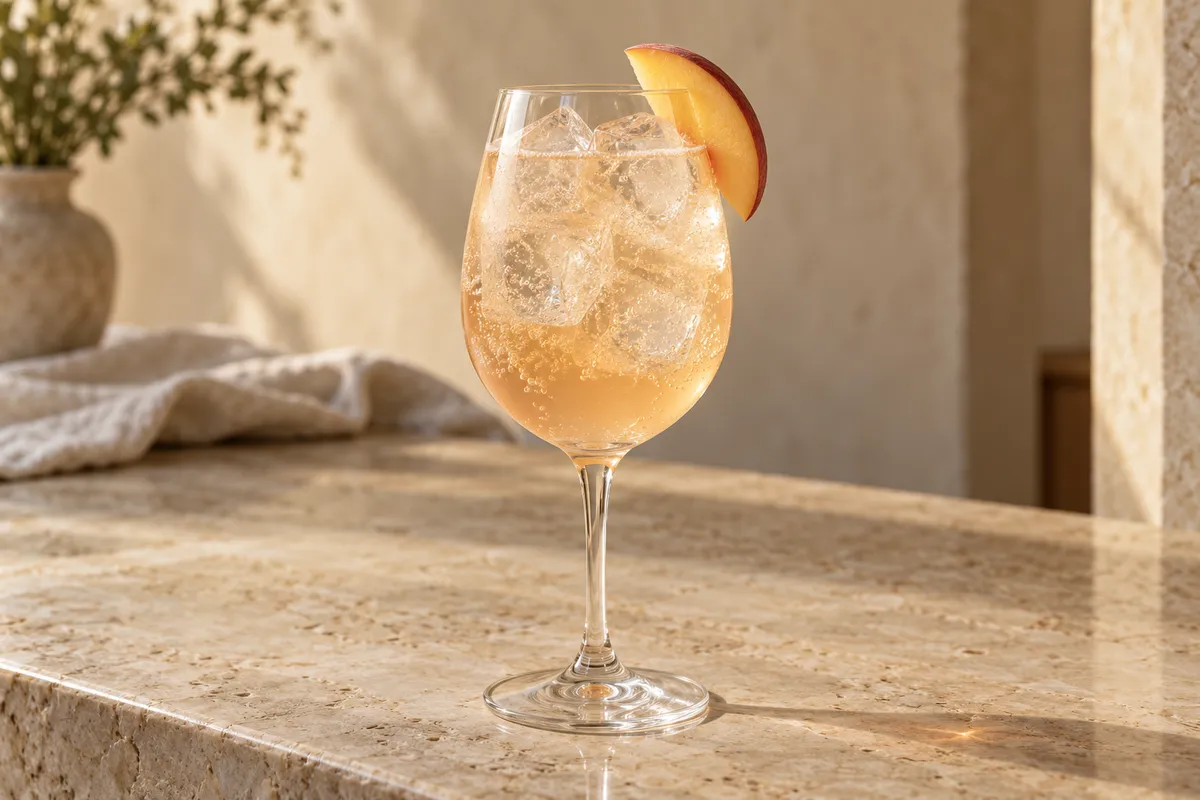 Peach Vodka Spritz serving suggestion