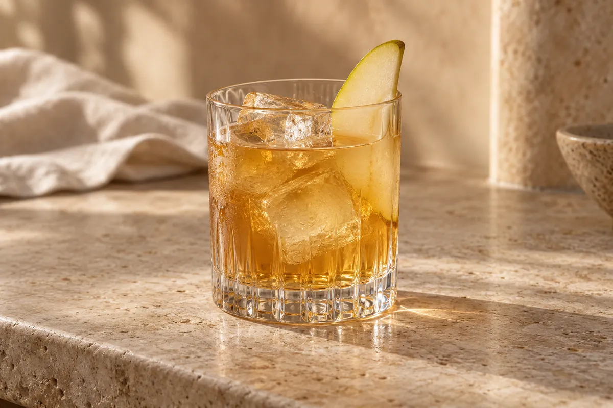Pear Bourbon Smash serving suggestion