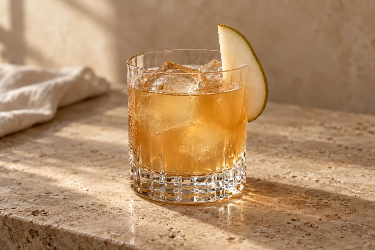 Pear Bourbon Sour serving suggestion