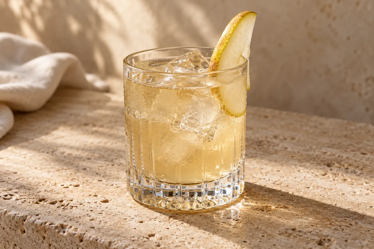 Pear Tequila Smash serving suggestion