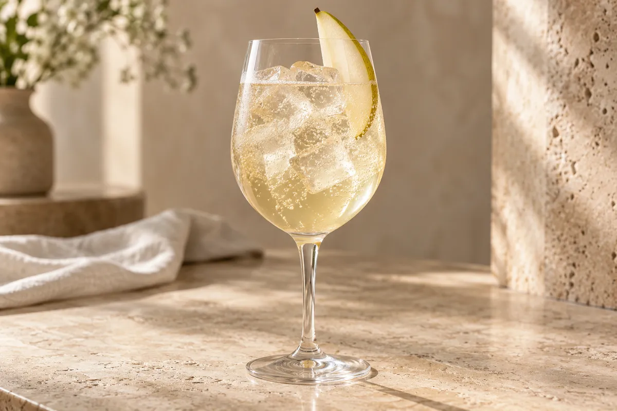Pear Rum Spritz serving suggestion