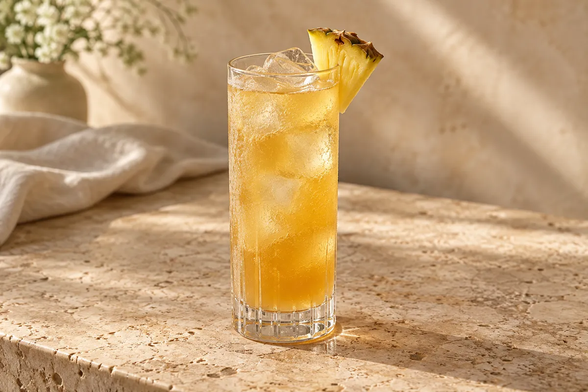 Pineapple Bourbon Buck serving suggestion