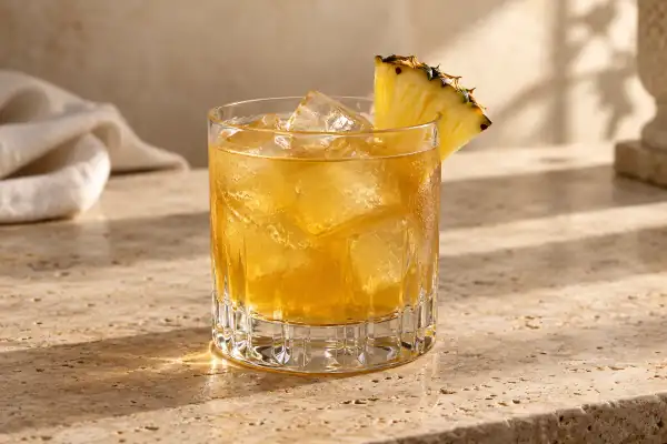 Pineapple Bourbon Smash serving suggestion