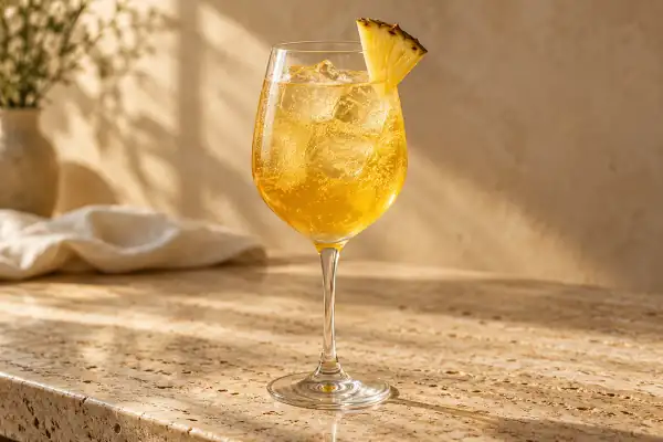 Pineapple Bourbon Spritz serving suggestion
