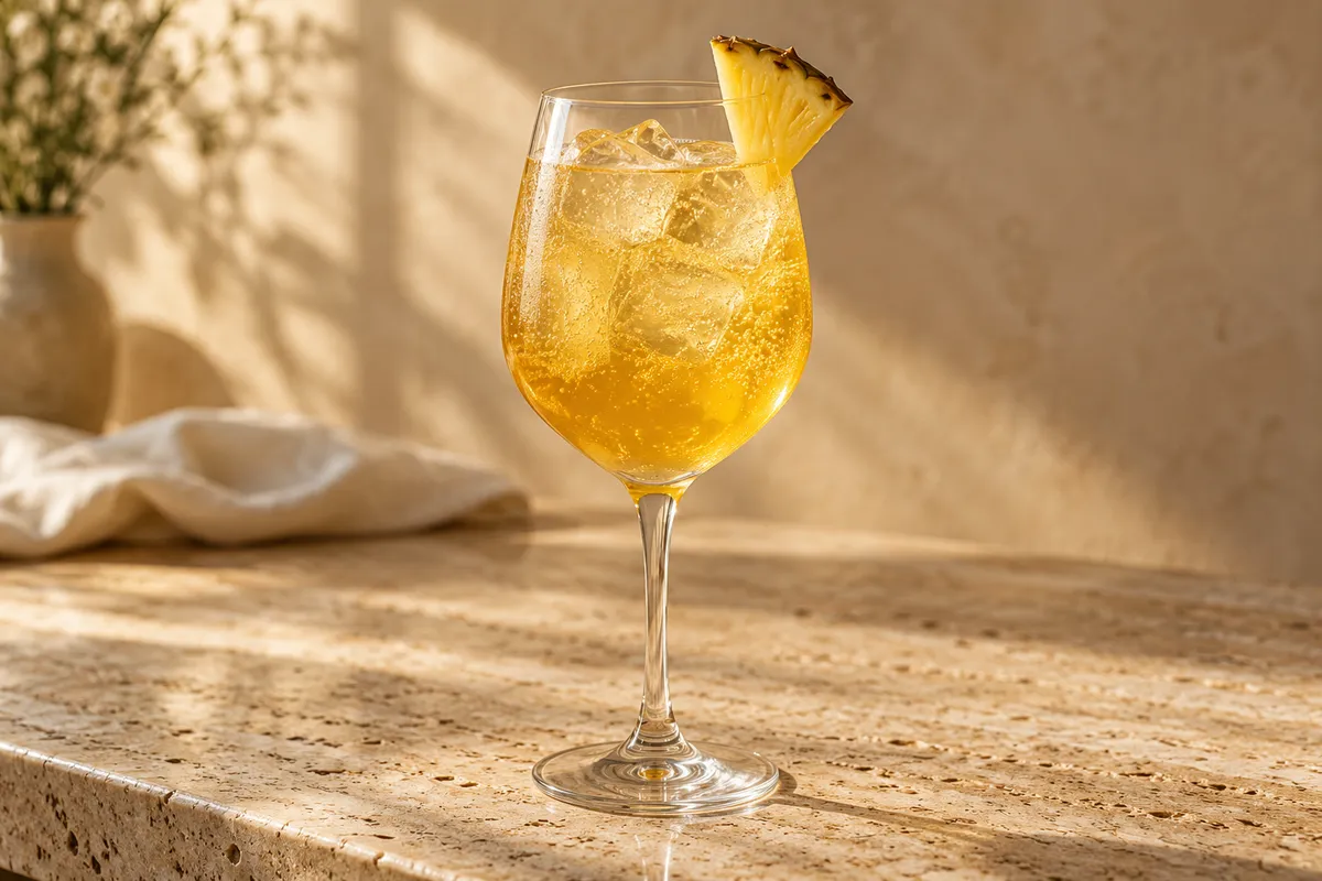 Pineapple Bourbon Spritz serving suggestion