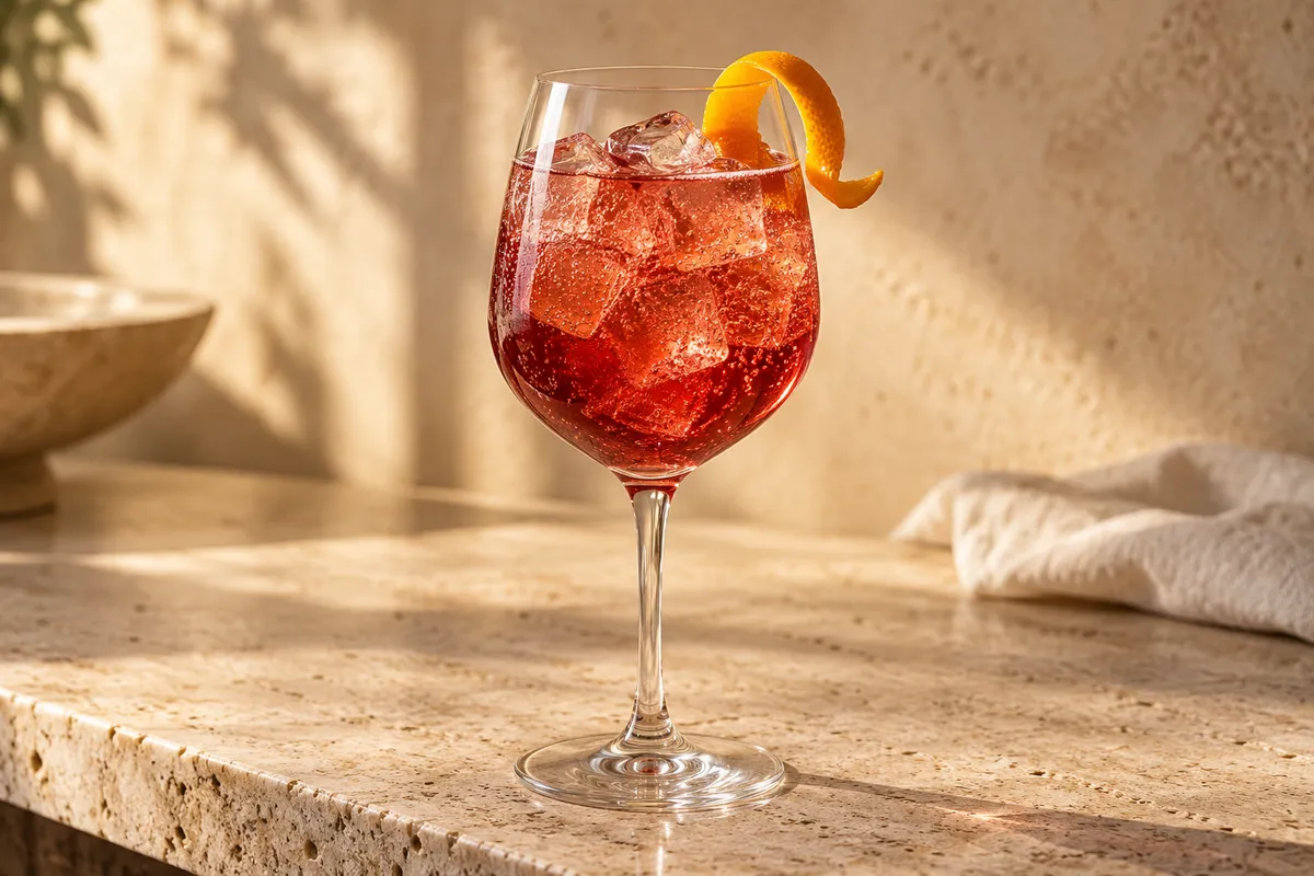 Pomegranate Bourbon Spritz serving suggestion