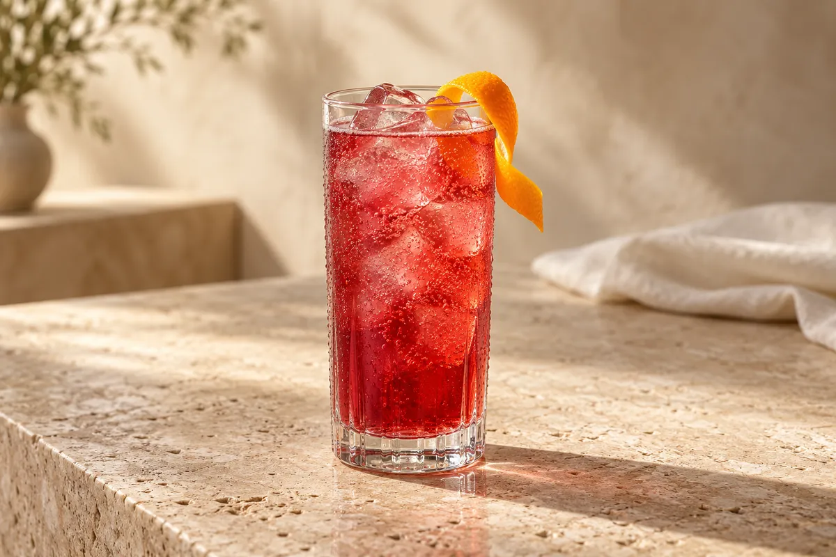 Pomegranate Rum Buck serving suggestion