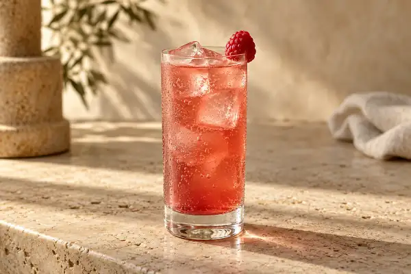 Raspberry Rum Buck serving suggestion