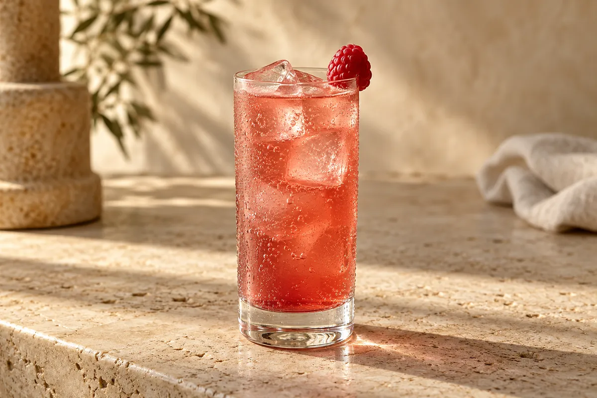 Raspberry Gin Buck serving suggestion