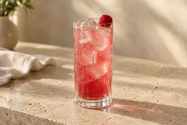 Raspberry Gin Collins serving suggestion