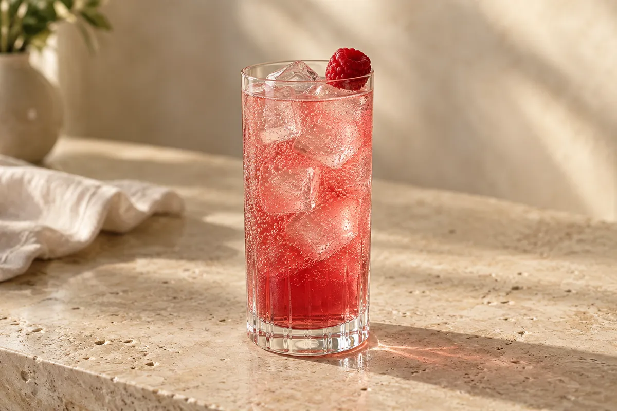 Raspberry Gin Collins serving suggestion