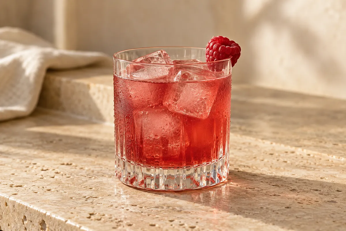 Raspberry Gin Smash serving suggestion