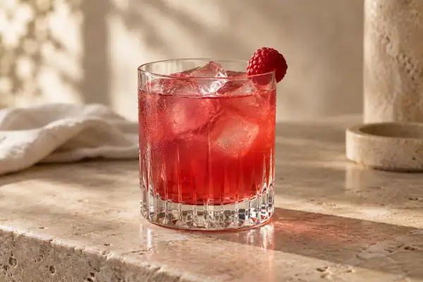 Raspberry Gin Sour serving suggestion