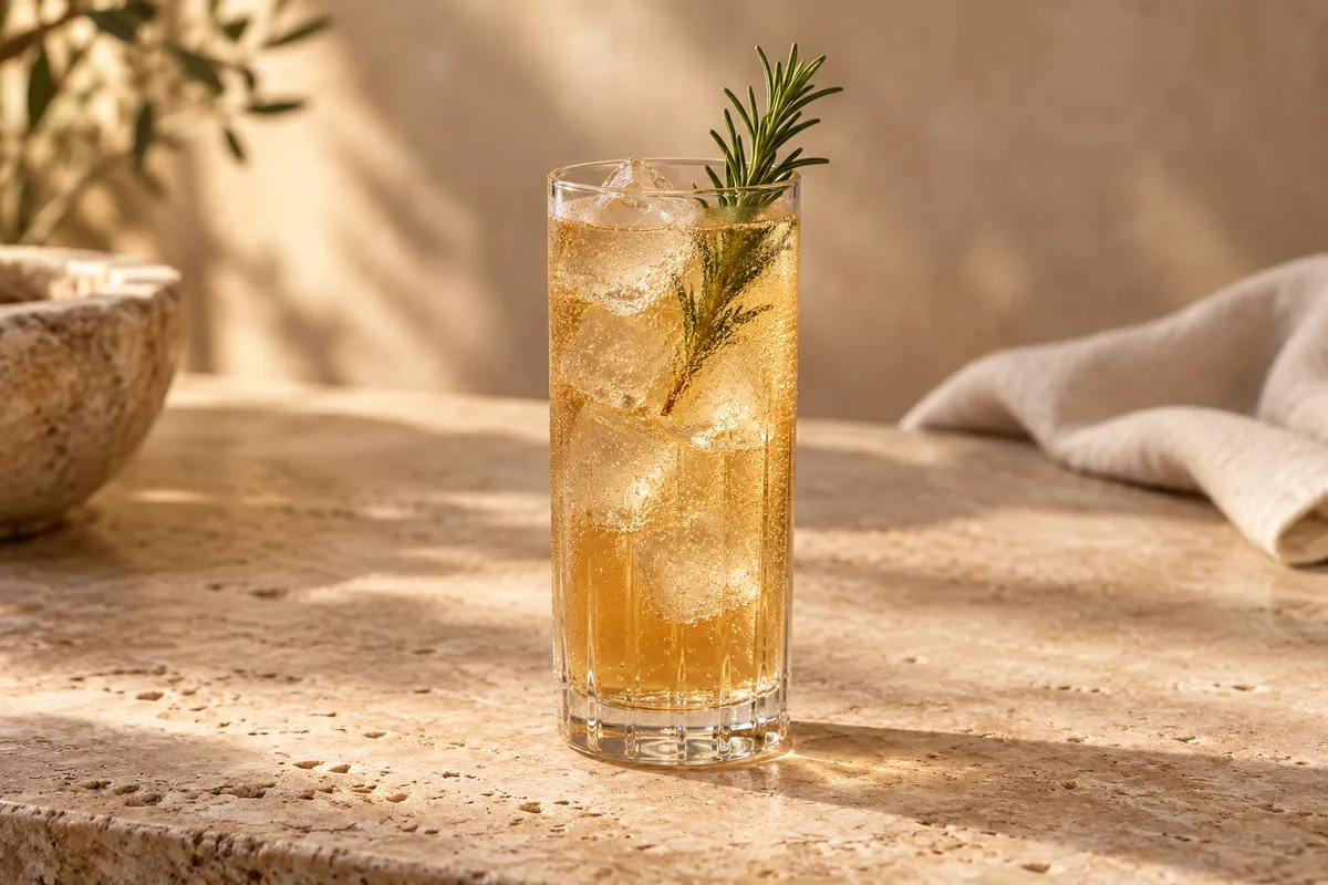 Rosemary Cognac Collins serving suggestion