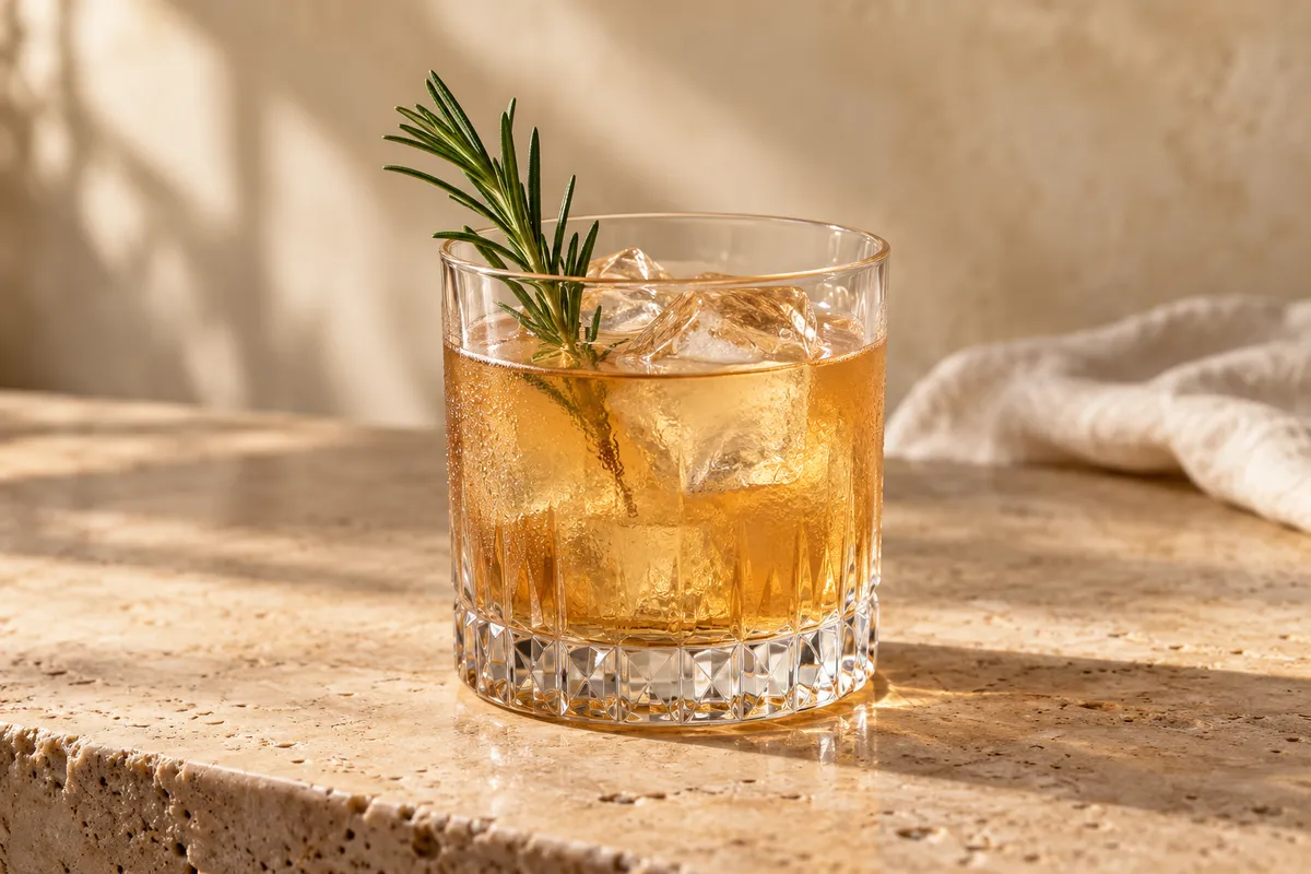 Rosemary Bourbon Smash serving suggestion