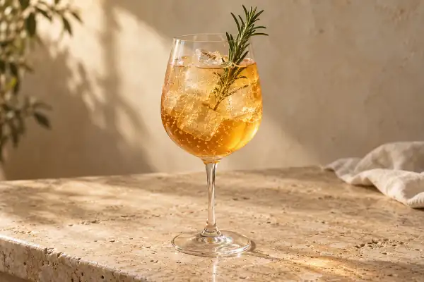 Rosemary Bourbon Spritz serving suggestion