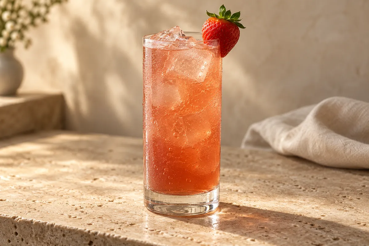 Strawberry Bourbon Buck serving suggestion