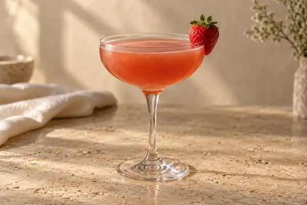 Strawberry Bourbon Daisy serving suggestion