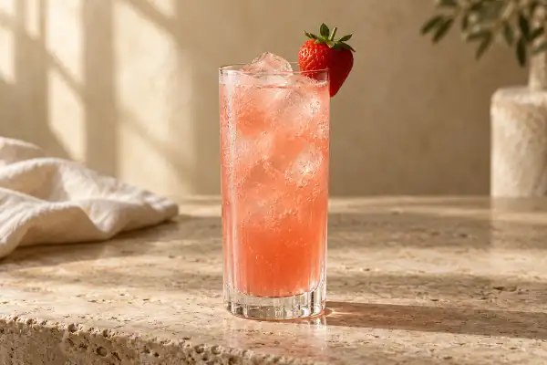 Strawberry Rum Buck serving suggestion