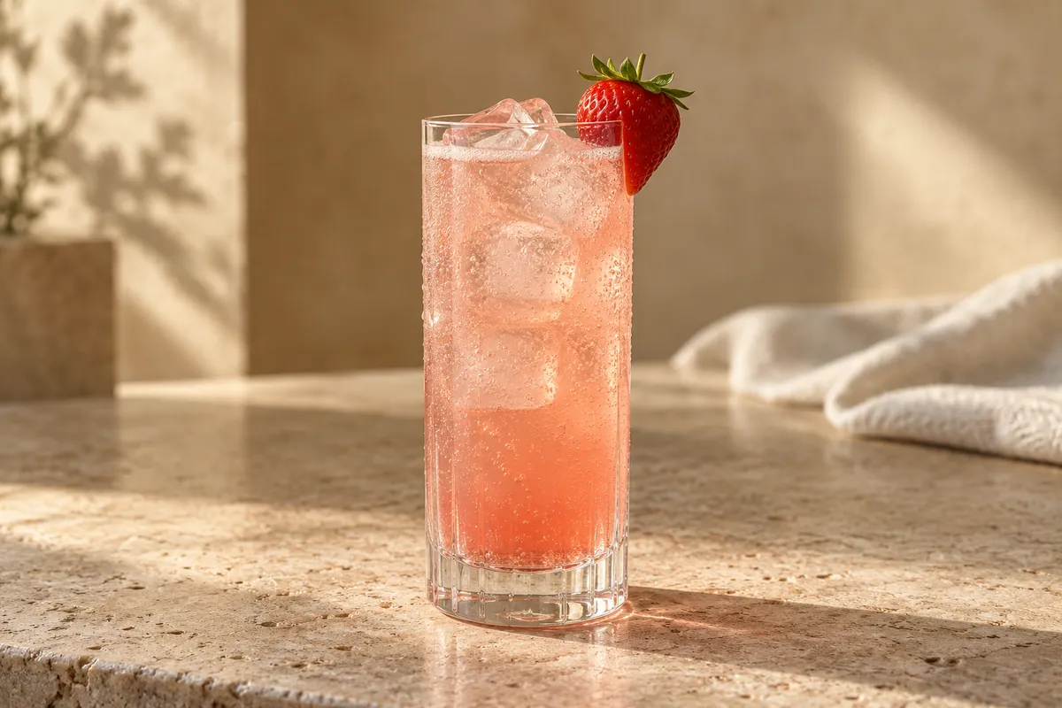 Strawberry Tequila Collins serving suggestion
