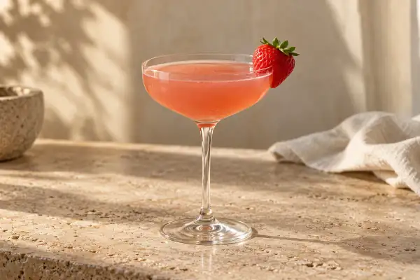 Strawberry Vodka Daisy serving suggestion