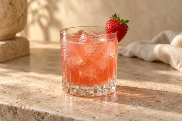 Strawberry Gin Smash serving suggestion