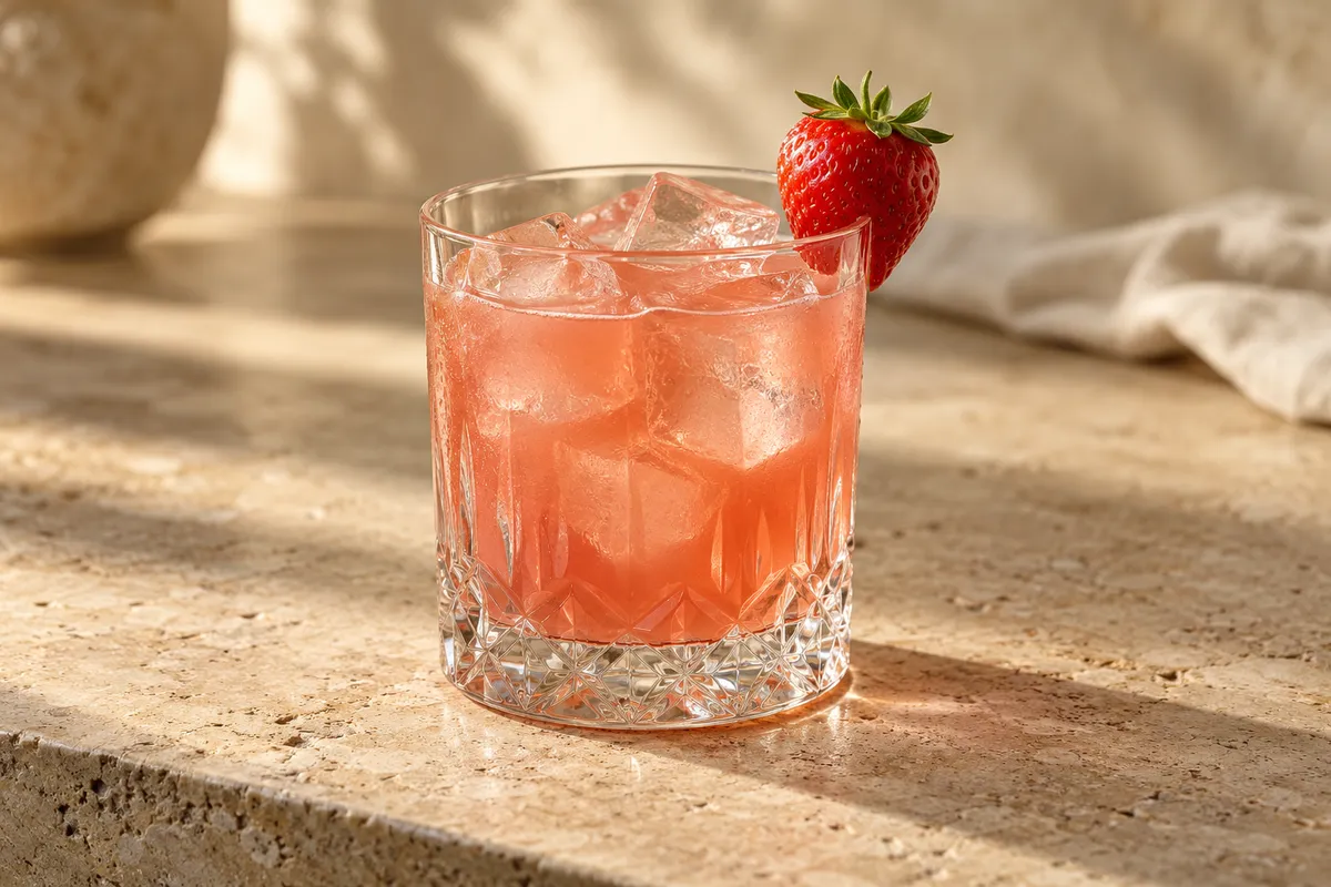 Strawberry Rum Sour serving suggestion