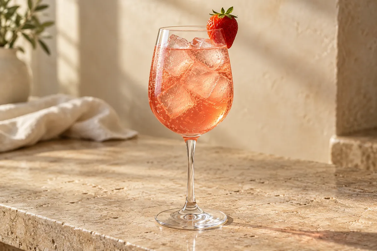 Strawberry Gin Spritz serving suggestion