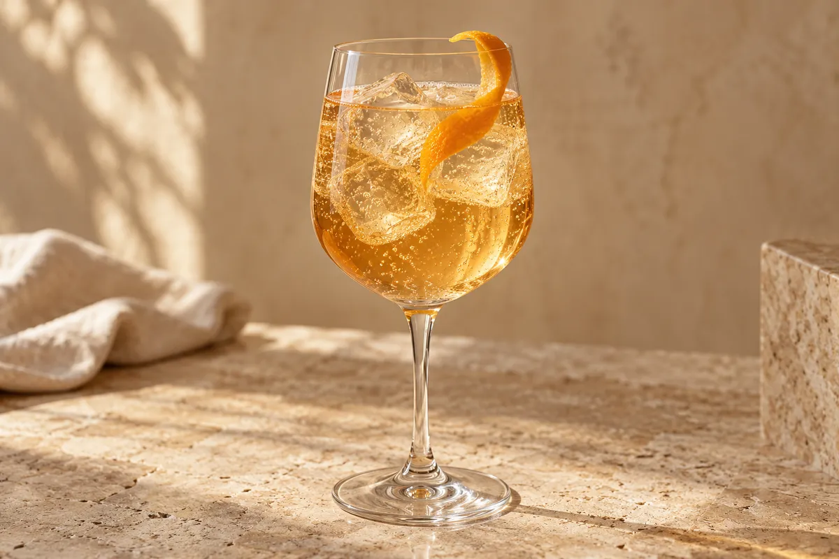 Vanilla Bourbon Spritz serving suggestion